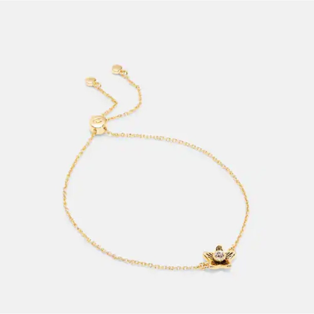 Coach C4273 Bracelet Wildflower Slider Gold Plated Brass NWT $78